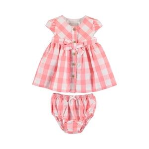 NWT Mayoral 1871 Pink and White Checkered Dress w/ Bloomers. 18 Month